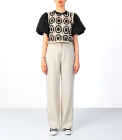 بلوز مکرومه آستین پفی  1031030