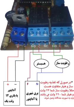 ماژول ترموستات دما و رطوبت قم الکترونیک