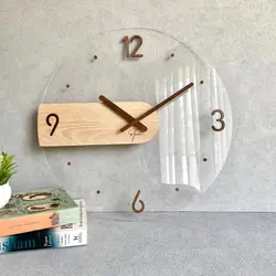 خرید ساعت دیواری شیشه ای بلوط