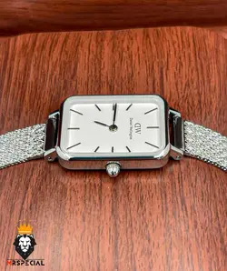 ساعت زنانه دنیل ولینگتون چهارگوش استیل صفحه سفید Daniel Wellington Quadro 422 - فروشگاه ساعت مستر اسپشیال