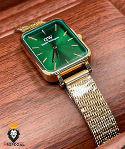 ساعت زنانه دنیل ولینگتون چهارگوش رزگلد صفحه سبز Daniel Wellington Quadro 421 - فروشگاه ساعت مستر اسپشیال