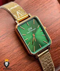 ساعت زنانه دنیل ولینگتون چهارگوش رزگلد صفحه سبز Daniel Wellington Quadro 421 - فروشگاه ساعت مستر اسپشیال