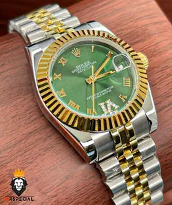 ساعت مچی زنانه رولکس دیت جاست اتوماتیک استیل طلایی صفحه سبز 5809 ROLEX DATEJUST - فروشگاه ساعت مستر اسپشیال