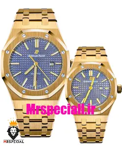 ساعت مچی ست اودمار پیگه تک موتوره طلایی صفحه ابی 2215 AUDEMARS PIGUET ROYAL - فروشگاه ساعت مستر اسپشیال