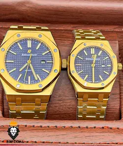 ساعت مچی ست اودمار پیگه تک موتوره طلایی صفحه ابی 2215 AUDEMARS PIGUET ROYAL - فروشگاه ساعت مستر اسپشیال