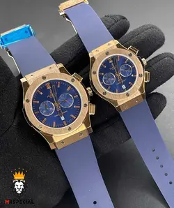 ساعت مچی ست مردانه و زنانه هابلوت مدل بیگ بنگ سورمه ای 6633 Hublot big bang - فروشگاه ساعت مستر اسپشیال