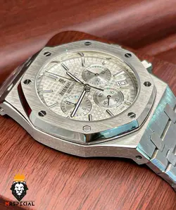 ساعت مچی مردانه اودمار پیگه کرنوگراف استیل صفحه سفید AUDEMARS PIGUET ROYAL 4418 - فروشگاه ساعت مستر اسپشیال
