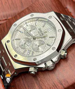ساعت مچی مردانه اودمار پیگه کرنوگراف استیل صفحه سفید AUDEMARS PIGUET ROYAL 4418 - فروشگاه ساعت مستر اسپشیال