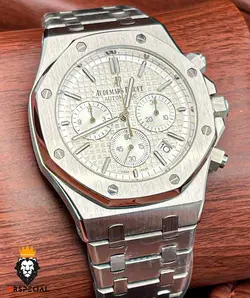 ساعت مچی مردانه اودمار پیگه کرنوگراف استیل صفحه سفید AUDEMARS PIGUET ROYAL 4418 - فروشگاه ساعت مستر اسپشیال