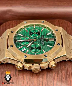 ساعت مچی مردانه اودمار پیگه کرنوگراف رزگلد صفحه سبز AUDEMARS PIGUET ROYAL 4419 - فروشگاه ساعت مستر اسپشیال
