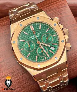 ساعت مچی مردانه اودمار پیگه کرنوگراف رزگلد صفحه سبز AUDEMARS PIGUET ROYAL 4419 - فروشگاه ساعت مستر اسپشیال