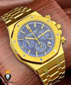 ساعت مچی مردانه اودمار پیگه کرنوگراف طلایی صفحه ابی AUDEMARS PIGUET ROYAL 4414 - فروشگاه ساعت مستر اسپشیال