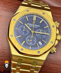ساعت مچی مردانه اودمار پیگه کرنوگراف طلایی صفحه ابی AUDEMARS PIGUET ROYAL 4414 - فروشگاه ساعت مستر اسپشیال