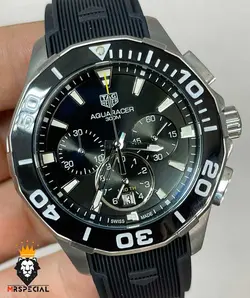 ساعت مچی مردانه تگ هویر بند رابر مشکی 01117 TAG HEUER AQUA RACER - فروشگاه ساعت مستر اسپشیال