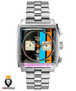 ساعت مچی مردانه تگ هیور مدل موناکو استیل صفحه اسپرت tag heuer monako 8965 - فروشگاه ساعت مستر اسپشیال