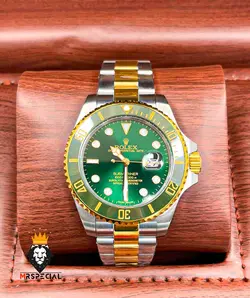 ساعت مچی مردانه رولکس ساب مارینر دو رنگ طلایی صفحه سبز 2151 ROLEX SUBMARINER - فروشگاه ساعت مستر اسپشیال