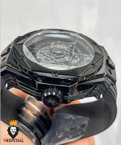 ساعت مچی مردانه هابلوت کهکشانی مشکی پشت شیشه ای HUBLOT Sang Bleu 0933 - فروشگاه ساعت مستر اسپشیال