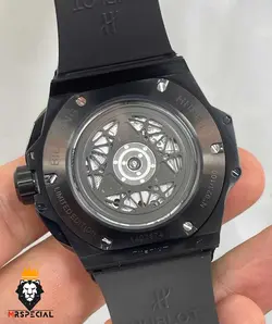 ساعت مچی مردانه هابلوت کهکشانی مشکی پشت شیشه ای HUBLOT Sang Bleu 0933 - فروشگاه ساعت مستر اسپشیال