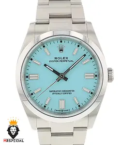 ساعت مچی مردانه رولکس پرپچوال اتوماتیک تیفانی 01206 Rolex Oyster Perpetual - فروشگاه ساعت مستر اسپشیال