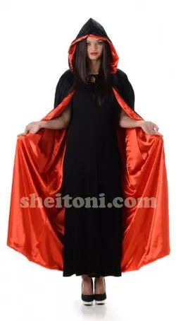 شنل هالووین کلاه دار ساتن براق درجه یک