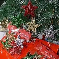 اویز ستاره درخت کریسمس 4 عددی