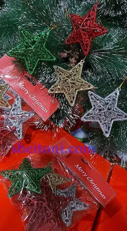 اویز ستاره درخت کریسمس 4 عددی