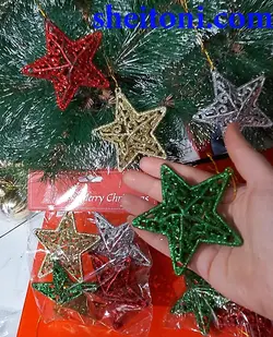 اویز ستاره درخت کریسمس 4 عددی