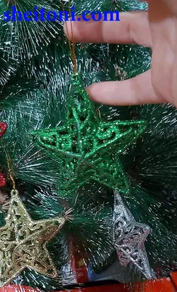 اویز ستاره درخت کریسمس 4 عددی