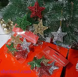اویز ستاره درخت کریسمس 4 عددی