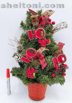 درخت کریسمس روميزی 40 سانت طرح ho ho