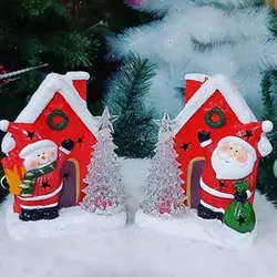 کلبه چراغدار مدل بابانوئل و ادم برفی