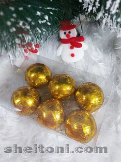 گوی کریسمس طلایی قطر 6 سانت