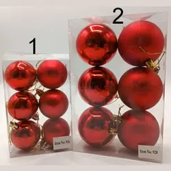 گوی کریسمس قرمز قطر 5 سانت و 7سانت