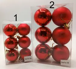 گوی کریسمس قرمز قطر 5 سانت و 7سانت