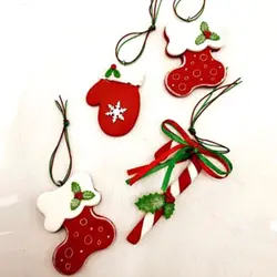 اویز های خمیری درخت کریسمس 4 عددی