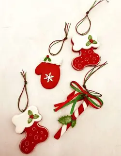 اویز های خمیری درخت کریسمس 4 عددی