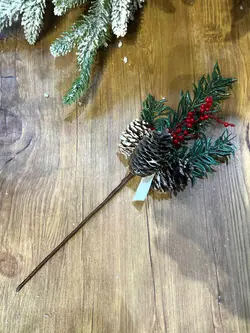 شاخه گل کریسمس با بری وکاج کد 137-12