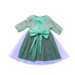 پیراهن دخترانه مجلسی پولکی (فیروزه ای)