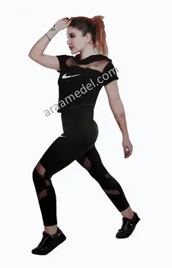 تیشرت شلوار توردار ورزشی زنانه