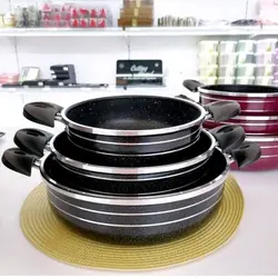 ماهیتابه ی تفلون دو دسته در سه سایز