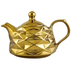 قوری چینی طلایی آبکاری شده با کیفیت بالا