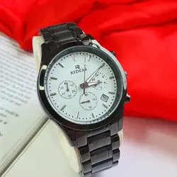 ساعت مچی مردانه مشکی صفحه سفید ۳موتور فعال تاریخ دار redear