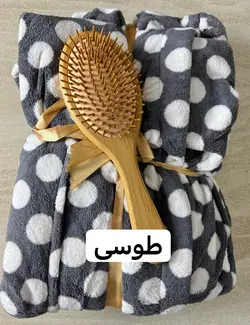 حوله تن پوش نانو کلاهدار طرح توپ توپی ( میکروفایبر)