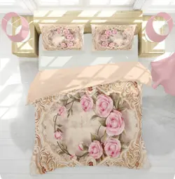 روتختی سه بعدی دونفره گل کد 1310