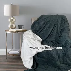 پتو ببعی (پتو گوسفندی) دونفره سبز تیره