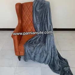 پتو مسافرتی پلیسه دونفره طوسی