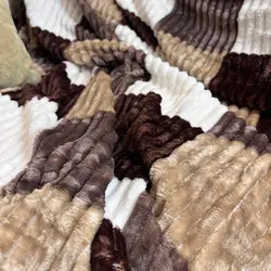 پتو مسافرتی پلیسه دونفره طرح چهارخانه کد 29