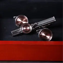 ست دکمه سردست و گیره کراوات نقره ای طرح ورساچه مدل S8