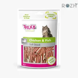 تشویقی گربه ترولی (ونپی) مدل مرغ و ماهی (کم چرب) ، Soft Snack Chicken &amp; Fish وزن 50 گرم