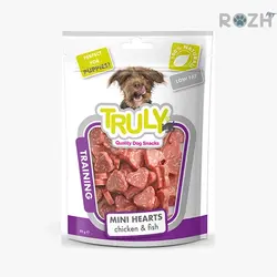 تشویقی سگ ترولی (ونپی) مدل مرغ و ماهی قلبی ، Mini Hearts Chicken &amp; Fish وزن 90 گرم